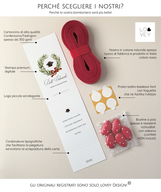Bomboniera laurea fai da te, pacco da 20 kit