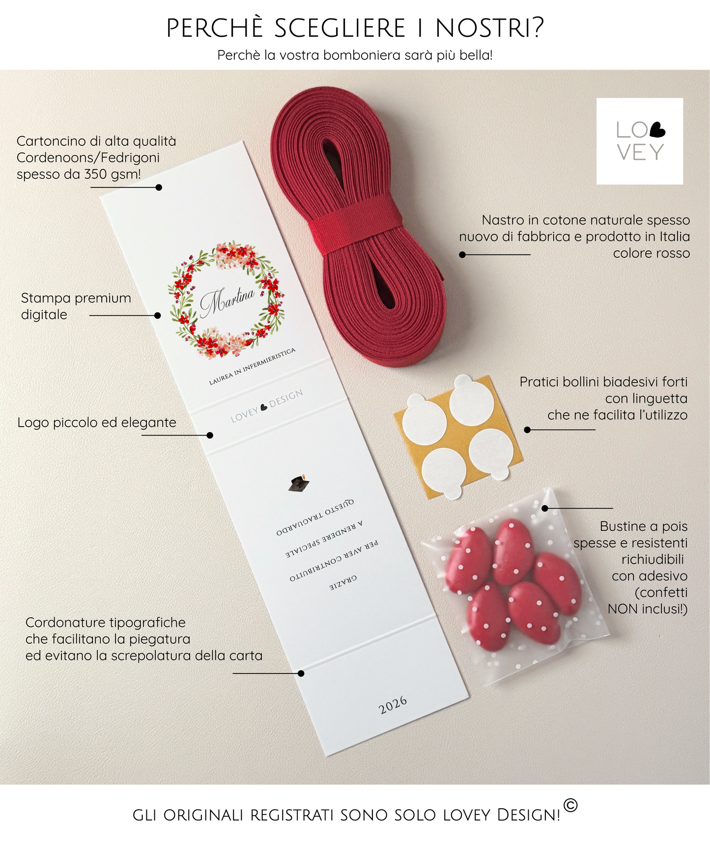 Bomboniera laurea fai da te, pacco da 15 kit