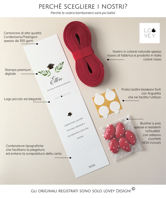 Bomboniera laurea fai da te, pacco da 20