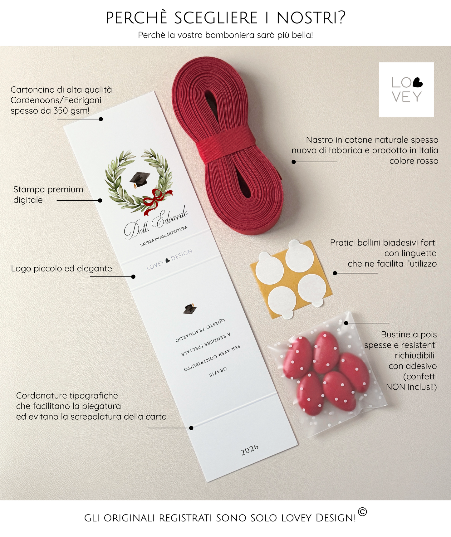 Bomboniera laurea fai da te, pacco da 15 kit