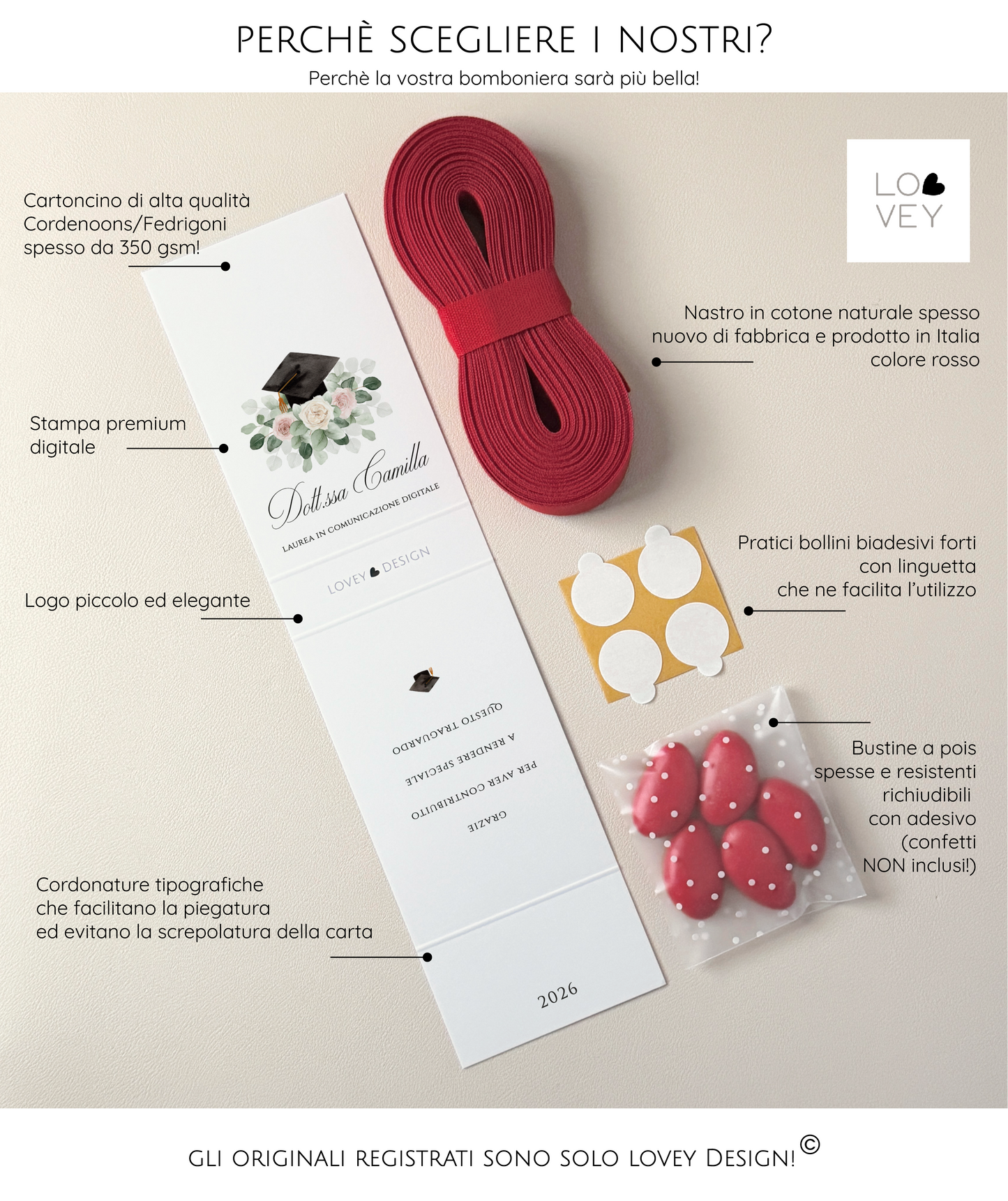 Bomboniera laurea fai da te, pacco da 15 kit
