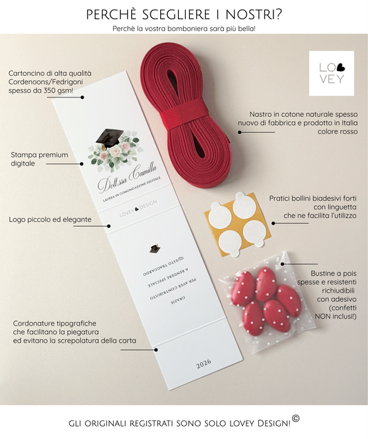 Bomboniera laurea fai da te, pacco da 20 kit
