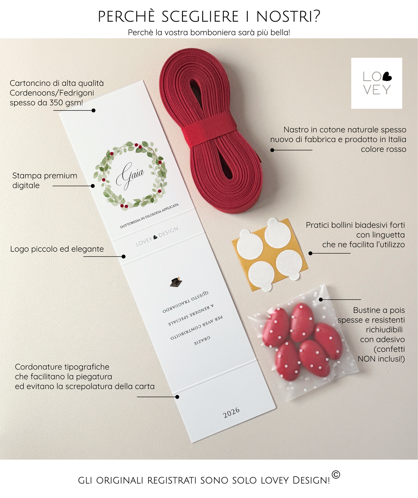 Bomboniera laurea fai da te, pacco da 15 kit