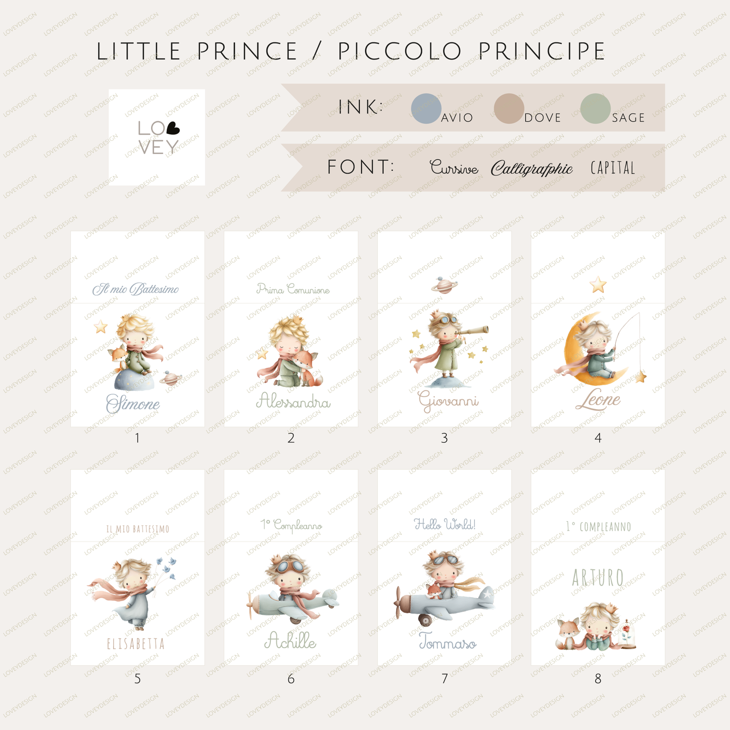 Bomboniera Porta Confetti Nascita Battesimo Bimbo – Piccolo Principe – Pacco da 15 kit fai da te