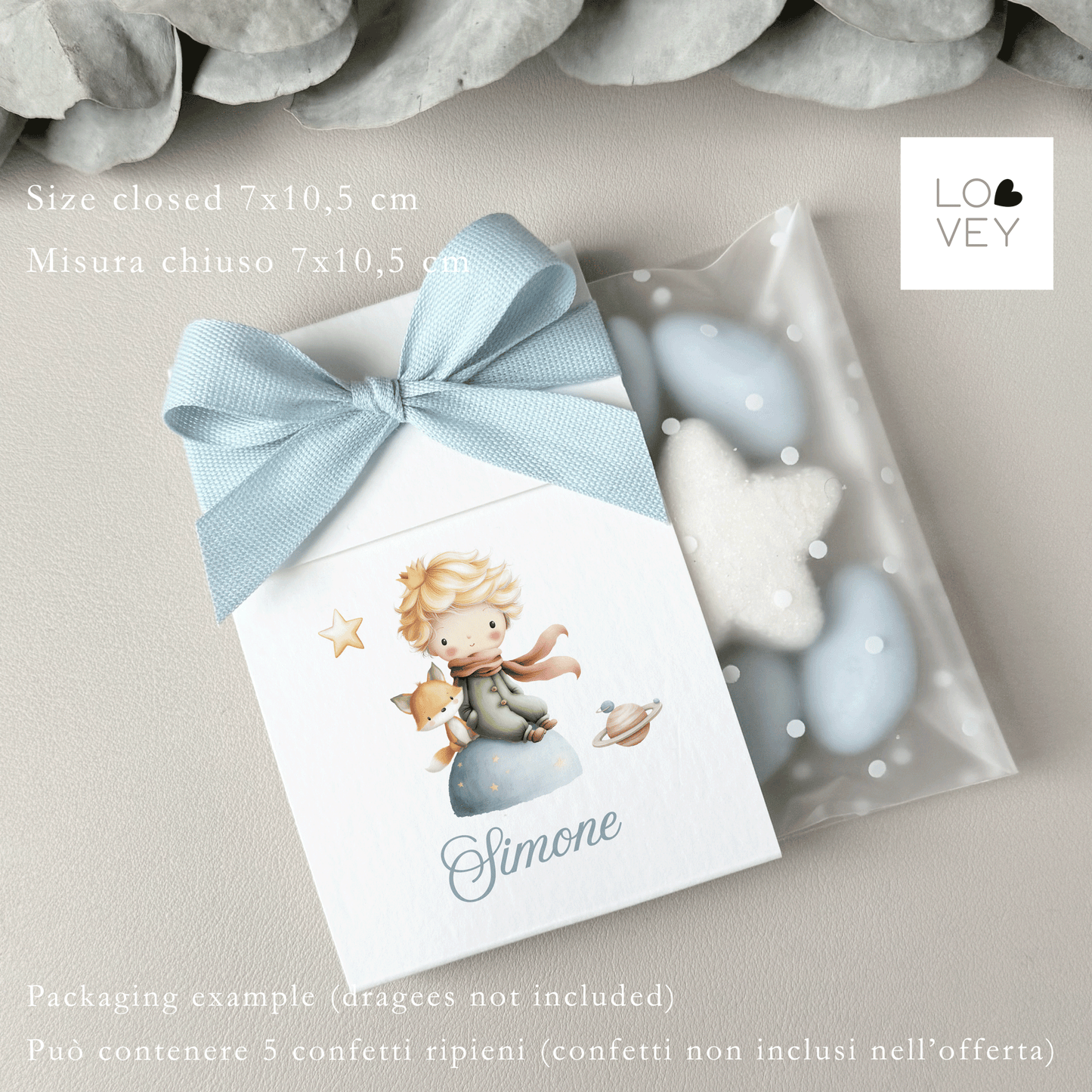 Bomboniera Porta Confetti Nascita Battesimo Bimbo – Piccolo Principe – Pacco da 15 kit fai da te