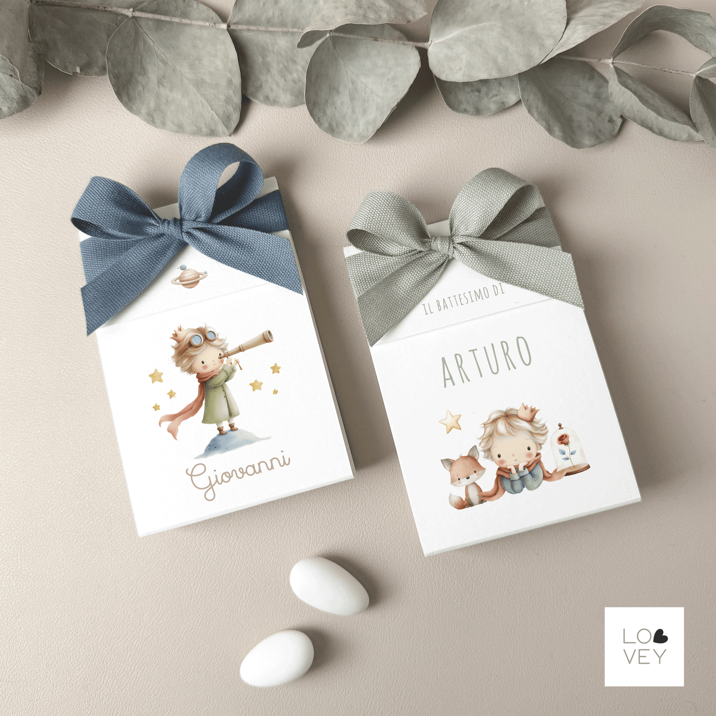 Bomboniera Porta Confetti Nascita Battesimo Bimbo – Piccolo Principe – Pacco da 15 kit fai da te