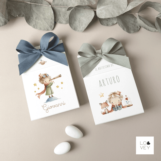 Bomboniera Porta Confetti Nascita Battesimo Bimbo – Piccolo Principe – Pacco da 15 kit fai da te